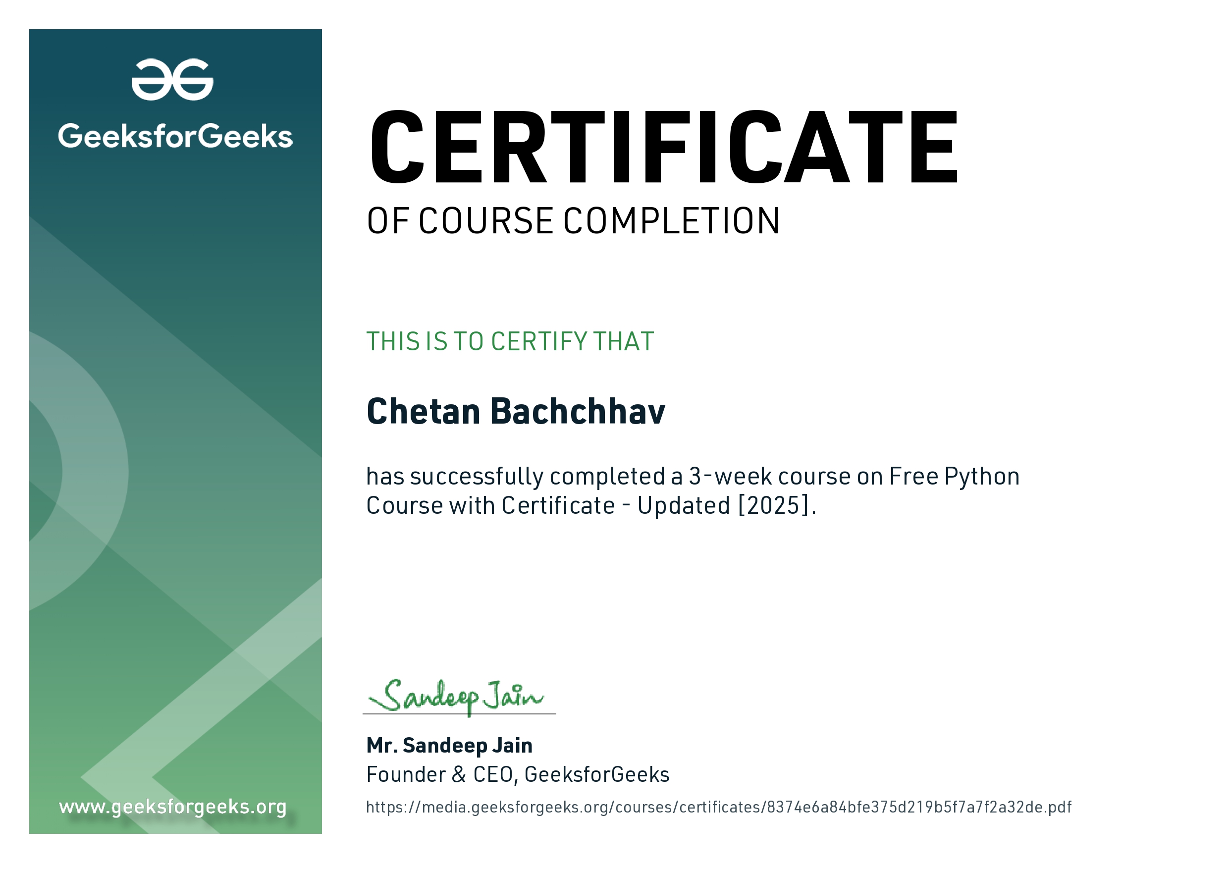Python Course GeeksForGeeks